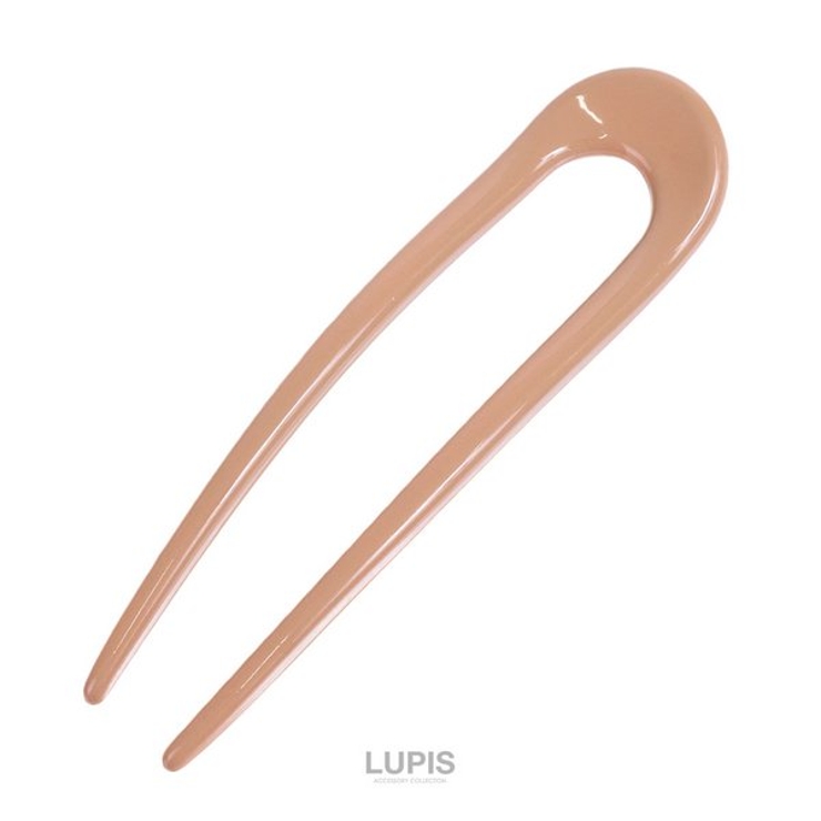 ベージュ | アクリルカラーU字コーム【かんざし ヘアアクセサリー】 | LUPIS