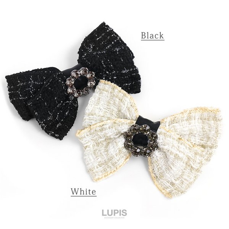 ツイードリボンバレッタ【ヘアアクセサリー バレッタ ツイード | LUPIS | 詳細画像2 