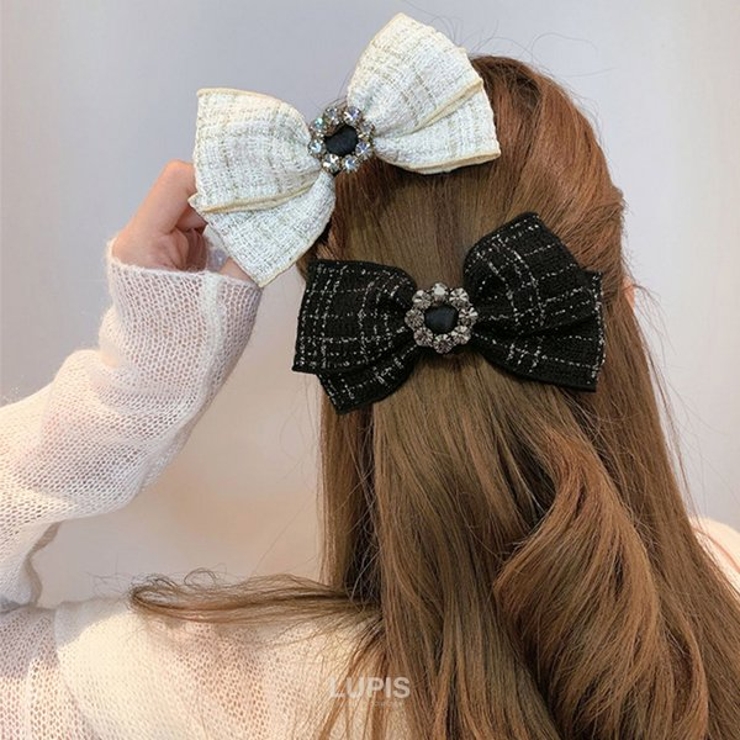 ツイードリボンバレッタ【ヘアアクセサリー バレッタ ツイード | LUPIS | 詳細画像5 