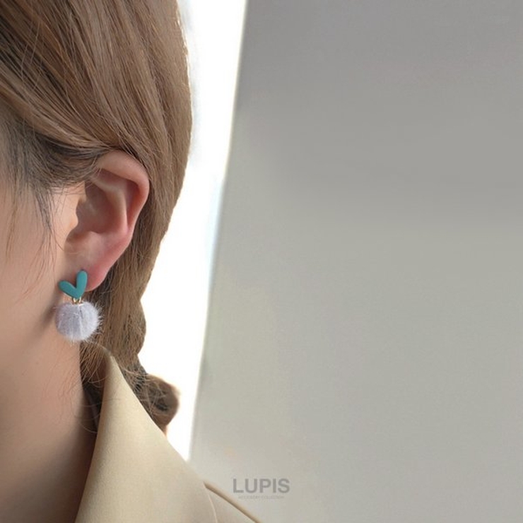 ハート×ファーボールピアス | LUPIS | 詳細画像3 