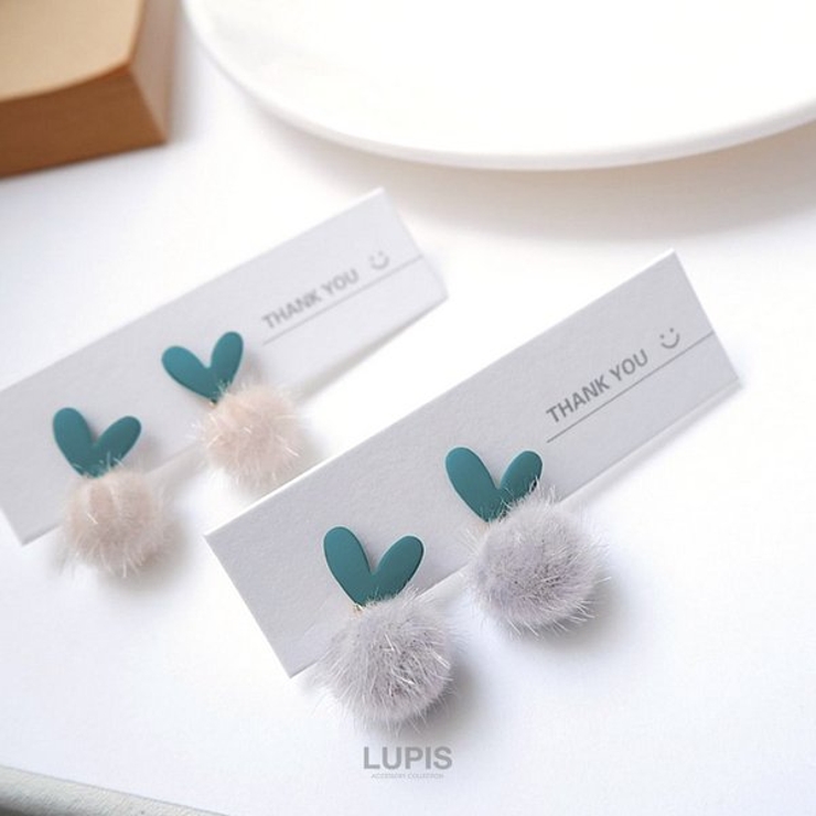 ハート×ファーボールピアス | LUPIS | 詳細画像4 
