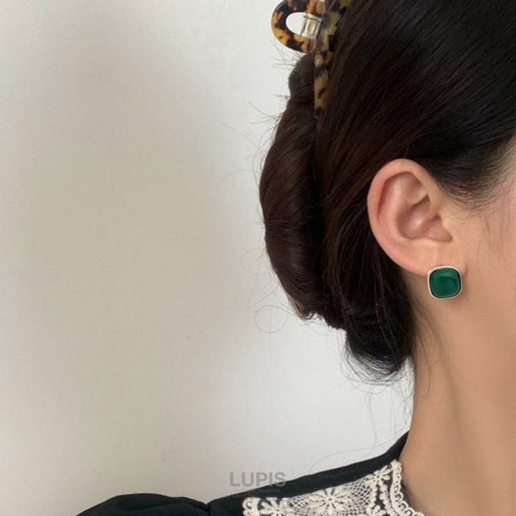 ラウンドスクエアドロップイヤリング | LUPIS | 詳細画像4 