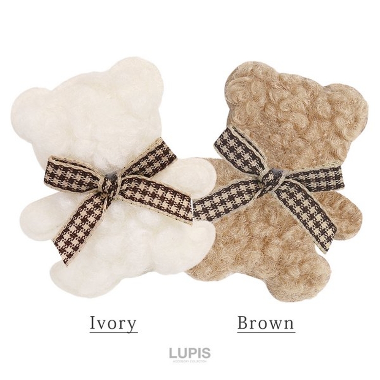 モコモコくまヘアクリップ【ヘアアクセサリー ヘアクリップ くま | LUPIS | 詳細画像2 