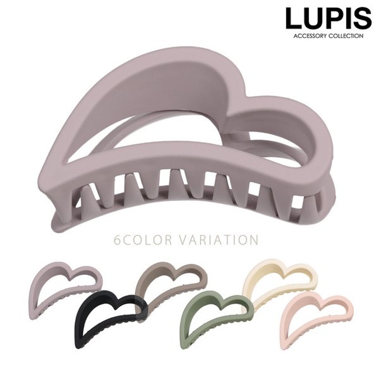 マットカラーハートバンスクリップ 【ヘアクリップ バンスクリップ | LUPIS | 詳細画像1 
