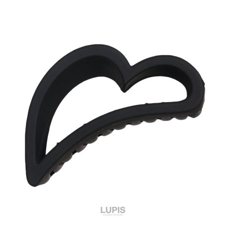 ブラック | マットカラーハートバンスクリップ 【ヘアクリップ バンスクリップ | LUPIS