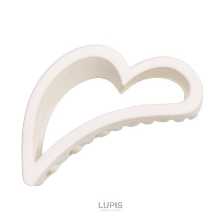 アイボリー | マットカラーハートバンスクリップ 【ヘアクリップ バンスクリップ | LUPIS