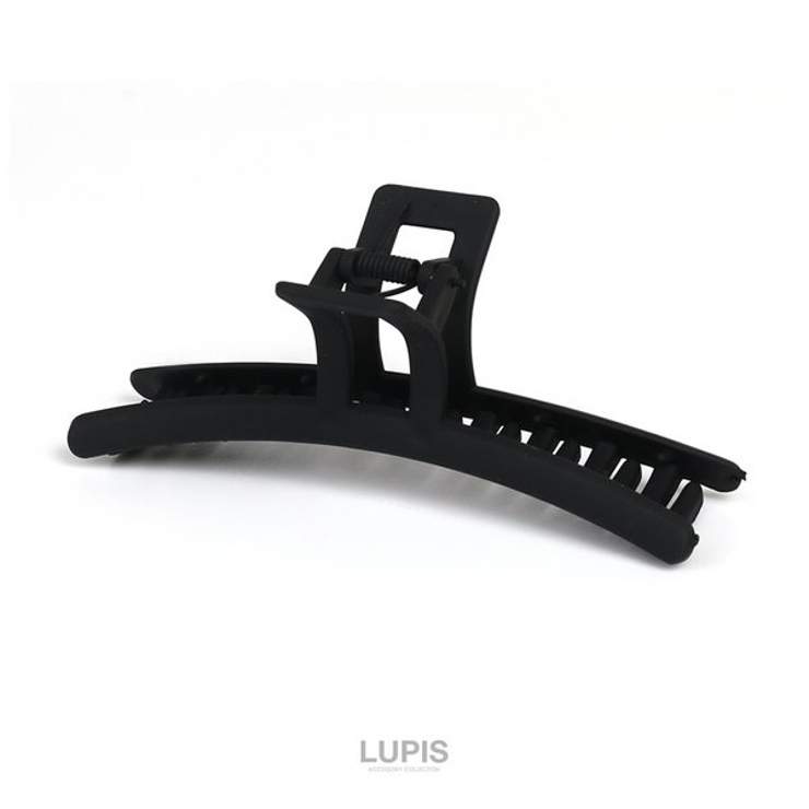 ブラック | マットカラーシンプルラインバンスクリップ【大きめ ヘアアクセサリー】 | LUPIS