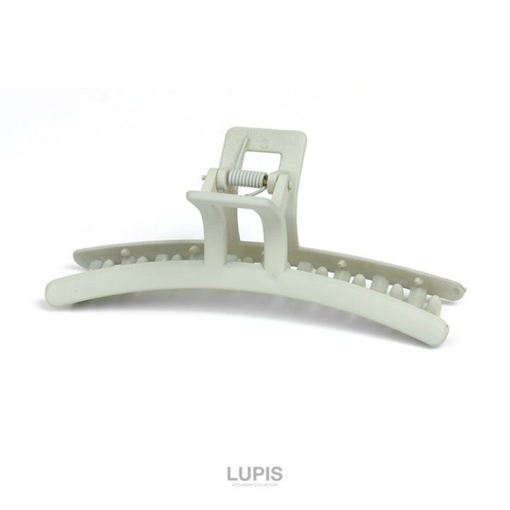 グリーン | マットカラーシンプルラインバンスクリップ【大きめ ヘアアクセサリー】 | LUPIS