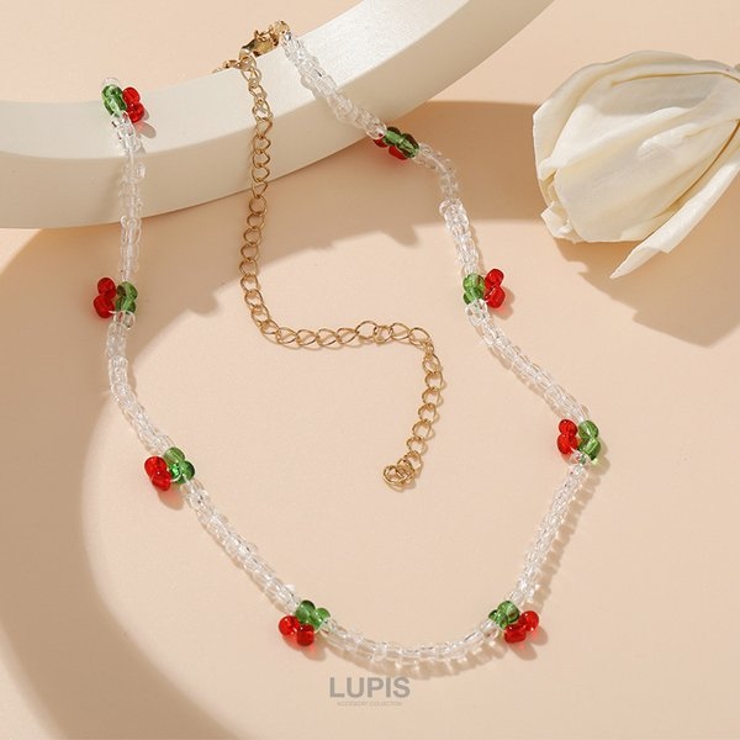 チェリービーズネックレス 【ネックレス ビーズ | LUPIS | 詳細画像3 