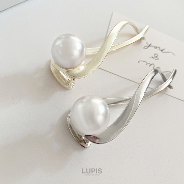 一粒パール×ウェーブラインメタルバナナクリップ【ヘアアクセサリー】 | LUPIS | 詳細画像5 