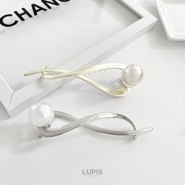 一粒パール×ウェーブラインメタルバナナクリップ【ヘアアクセサリー】 | LUPIS | 詳細画像6 