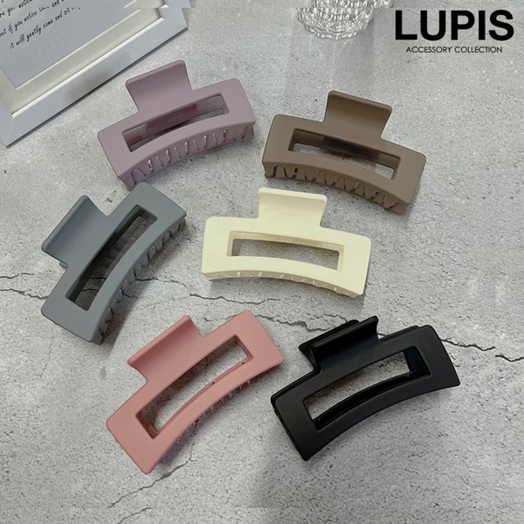 マットカラーレクタングルバンスクリップ【ヘアアクセサリー】 | LUPIS | 詳細画像1 