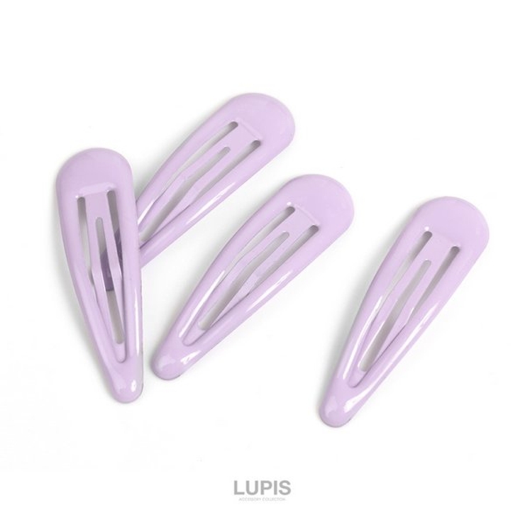 パープル | シンプルパッチンヘアピンセット【小さめ 4本セット ヘアアクセサリー】 | LUPIS