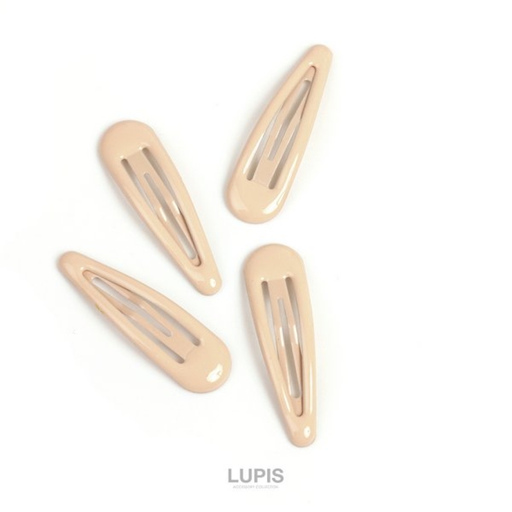 ベージュ | シンプルパッチンヘアピンセット【小さめ 4本セット ヘアアクセサリー】 | LUPIS
