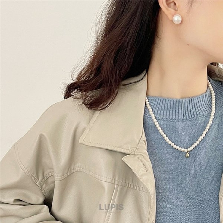 メタルボール×パールネックレス | LUPIS | 詳細画像4 