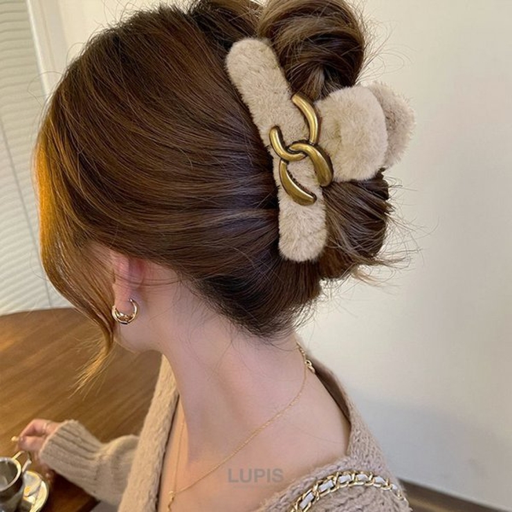 アンティーク調メタルチェーン×ファーバンスクリップ【ヘアアクセサリー】 | LUPIS | 詳細画像4 