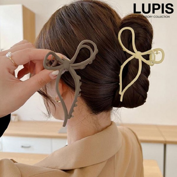 マットカラーリボンバンスクリップ【ヘアアクセサリー】 | LUPIS | 詳細画像1 