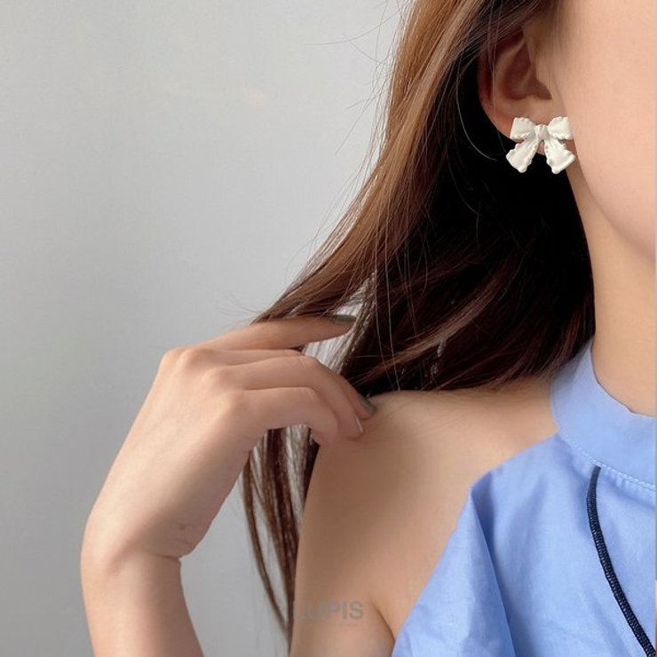 マットカラーリボンイヤリング【クリップ式】 | LUPIS | 詳細画像2 