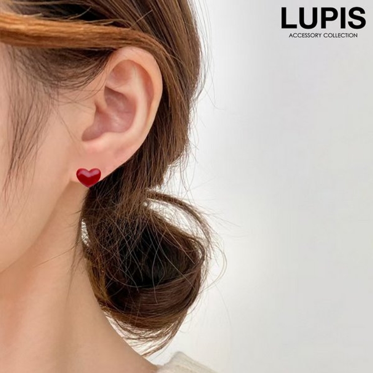 シンプルハートピアス【S925ポスト】 | LUPIS | 詳細画像1 
