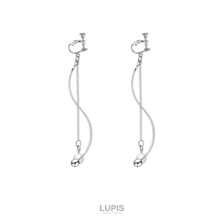 ウェーブ×チェーンイヤリング【ネジバネ式】 | LUPIS | 詳細画像3 