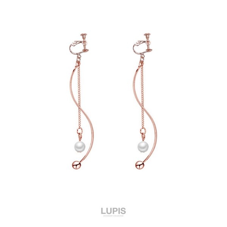 ウェーブ×チェーンイヤリング【ネジバネ式】 | LUPIS | 詳細画像4 