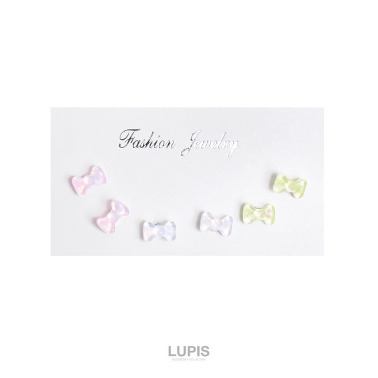 クリアカラーリボンピアスセット【S925ポスト】 | LUPIS | 詳細画像2 