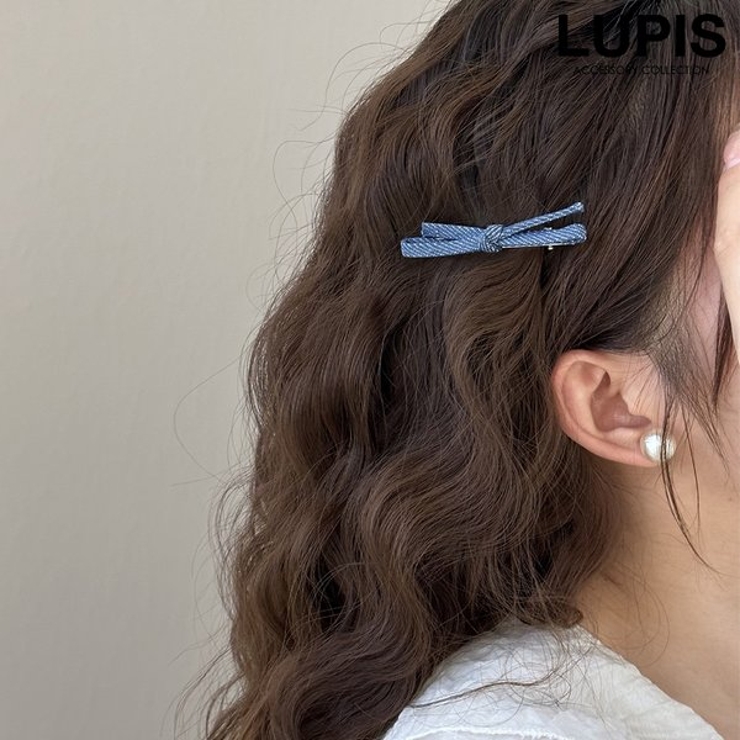 デニムリボンヘアクリップ | LUPIS | 詳細画像1 