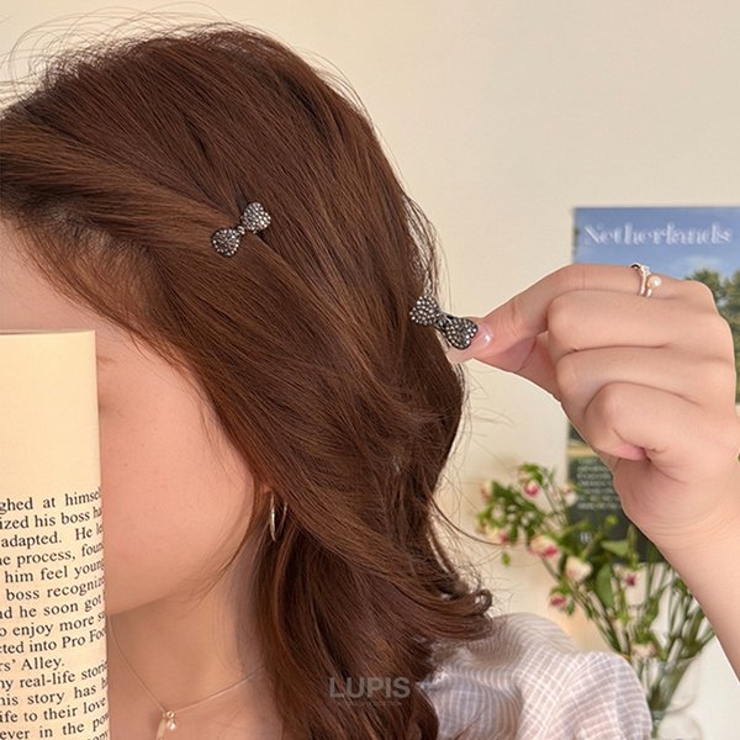≪1個入り≫パヴェリボンミニヘアクリップ | LUPIS | 詳細画像4 
