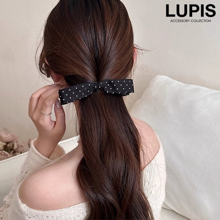 ドット柄リボンバナナクリップ | LUPIS | 詳細画像1 