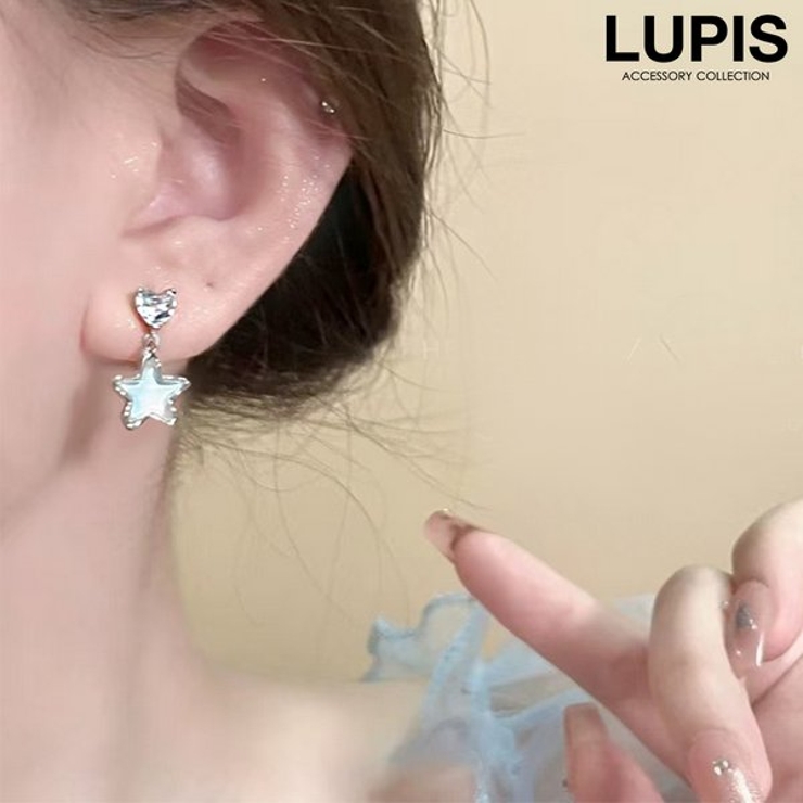 【S925ポスト】ハート×スターピアス | LUPIS | 詳細画像1 