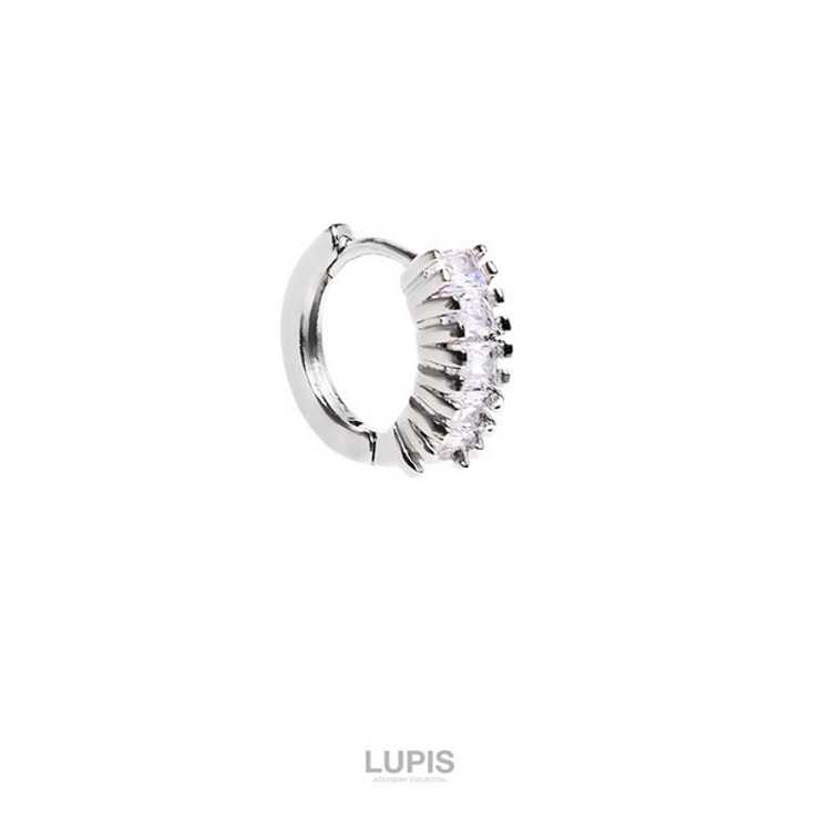 ≪1個入/片耳用≫スクエアカットビジューフープピアス | LUPIS | 詳細画像3 