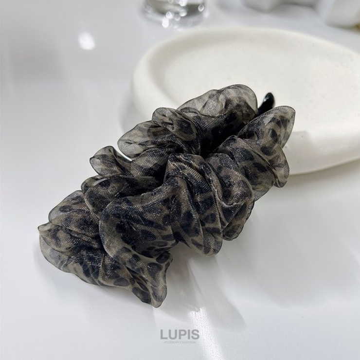 レオパード柄オーガンジーバナナクリップ | LUPIS | 詳細画像3 