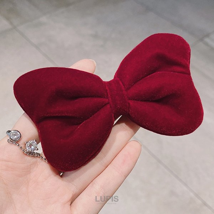 ベロア調ボリュームリボンヘアクリップ | LUPIS | 詳細画像2 