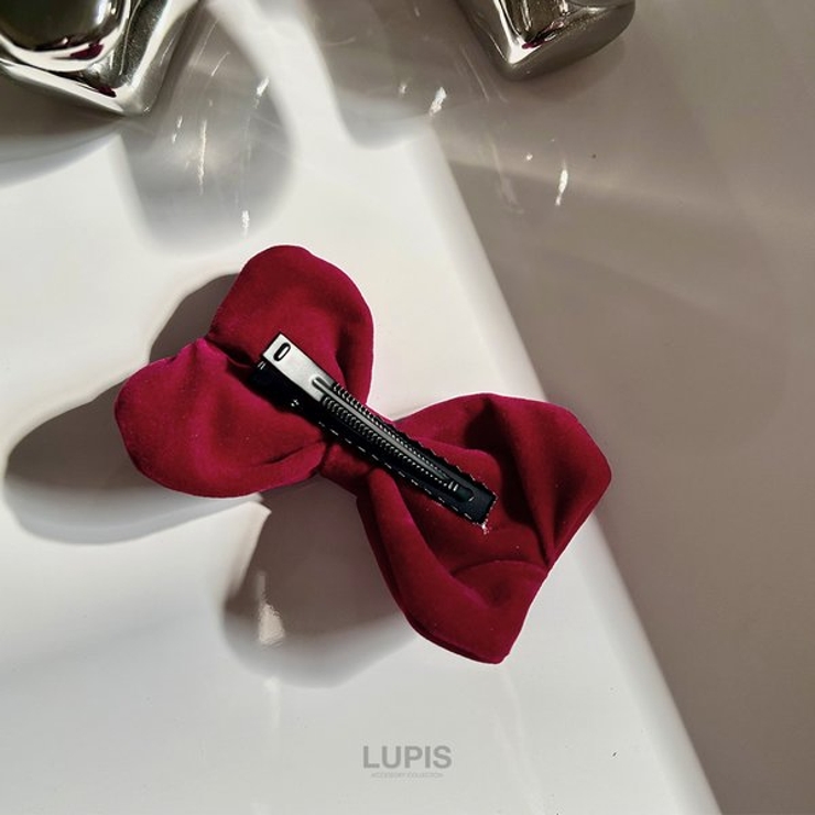 ベロア調ボリュームリボンヘアクリップ | LUPIS | 詳細画像6 