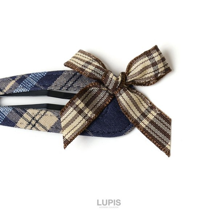 チェック柄リボンぱっちんヘアピン | LUPIS | 詳細画像4 