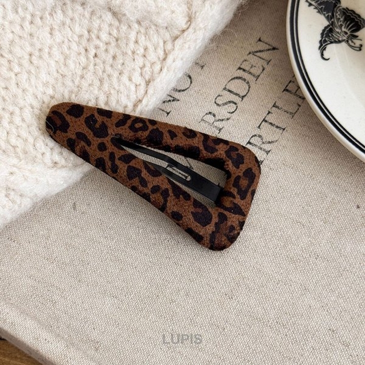 レオパード柄ベロア調ぱっちんヘアピン | LUPIS | 詳細画像2 