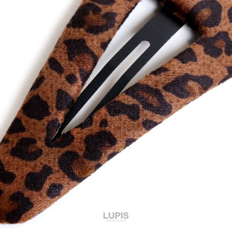 レオパード柄ベロア調ぱっちんヘアピン | LUPIS | 詳細画像4 