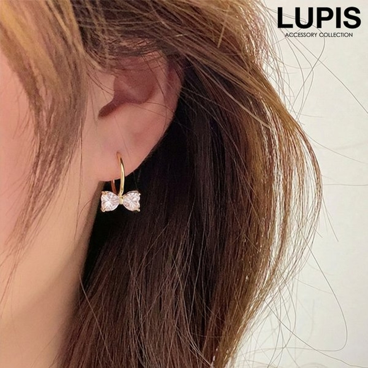 キラキラリボンフープピアス | LUPIS | 詳細画像1 