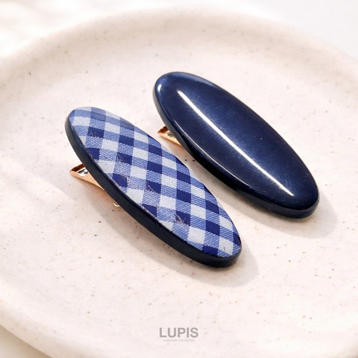 【2種セット】チェック柄×プレーンヘアクリップセット | LUPIS | 詳細画像5 