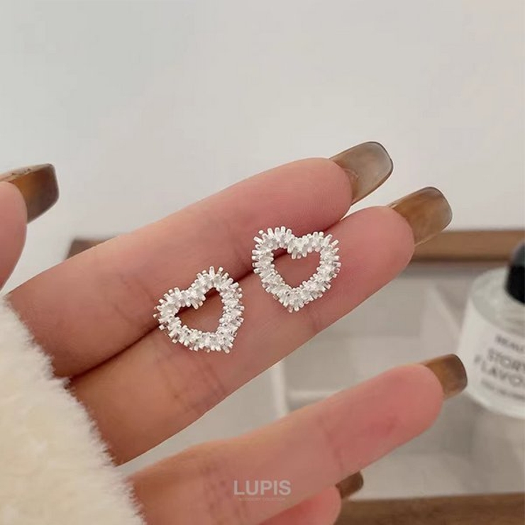 【S925ポスト】ゴージャスメタルハートピアス | LUPIS | 詳細画像3 