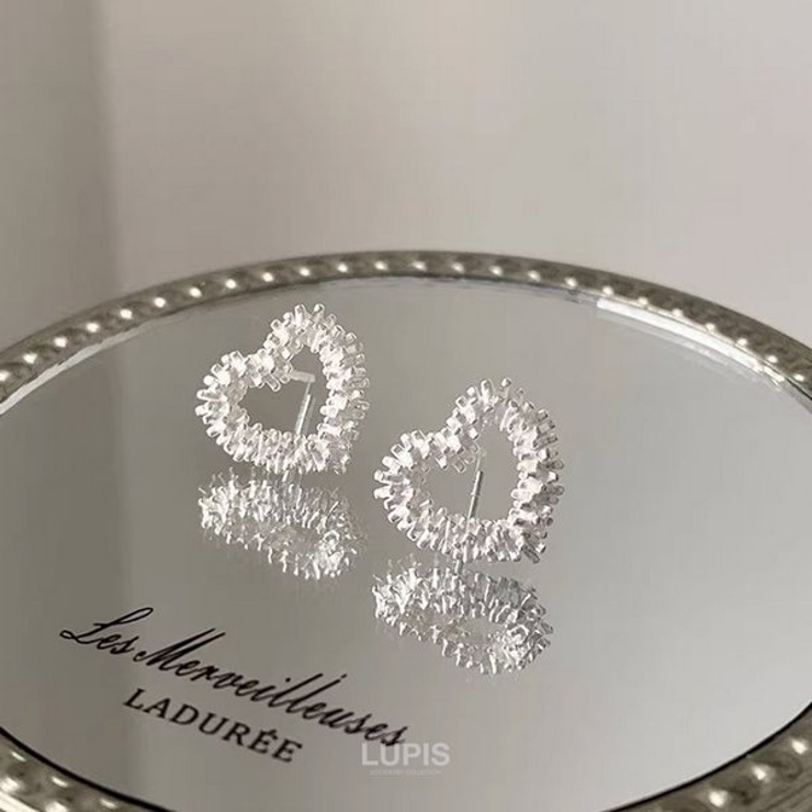 【S925ポスト】ゴージャスメタルハートピアス | LUPIS | 詳細画像4 