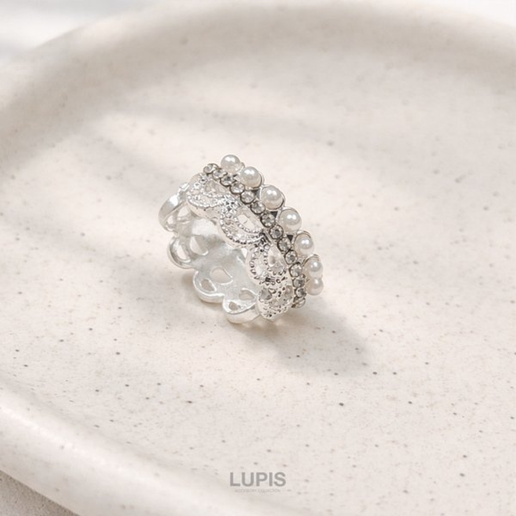 ≪1個入/片耳用≫ラグジュアリーレースフープピアス | LUPIS | 詳細画像2 