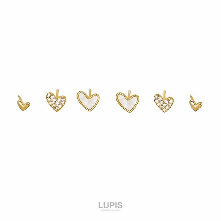 【3ペアセット】ニュアンスハートピアスセット | LUPIS | 詳細画像6 
