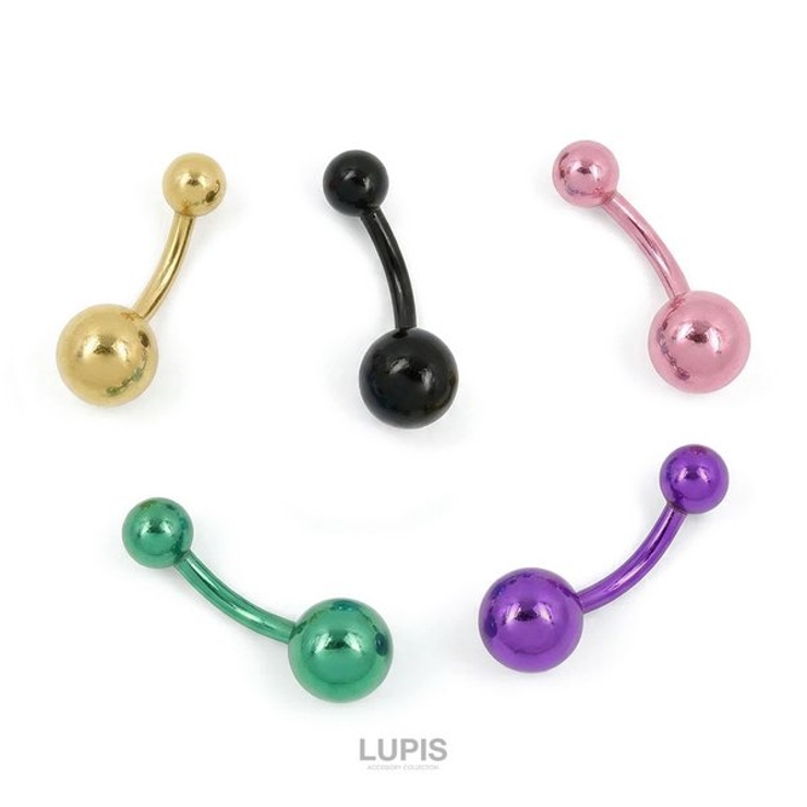【14G】シンプルカラーバナナバーベルボディピアス・へそピアス | LUPIS | 詳細画像2 