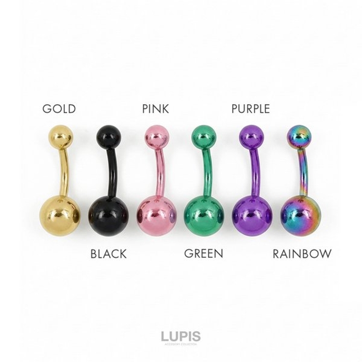【14G】シンプルカラーバナナバーベルボディピアス・へそピアス | LUPIS | 詳細画像3 