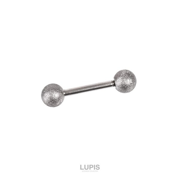 シルバー | 【14G】マットボールストレートバーベルボディピアス | LUPIS