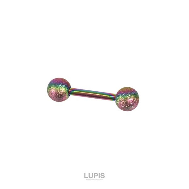 レインボー | 【14G】マットボールストレートバーベルボディピアス | LUPIS