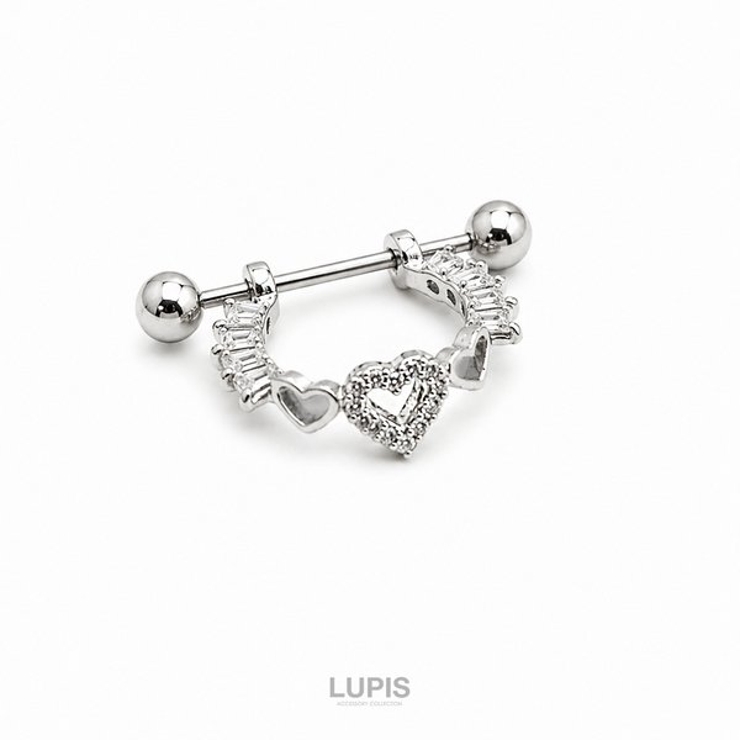 【18G】オープンハートストレートバーベルボディピアス | LUPIS | 詳細画像2 
