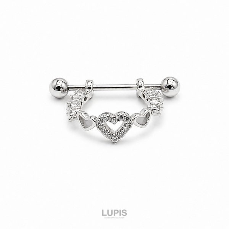 【18G】オープンハートストレートバーベルボディピアス | LUPIS | 詳細画像3 