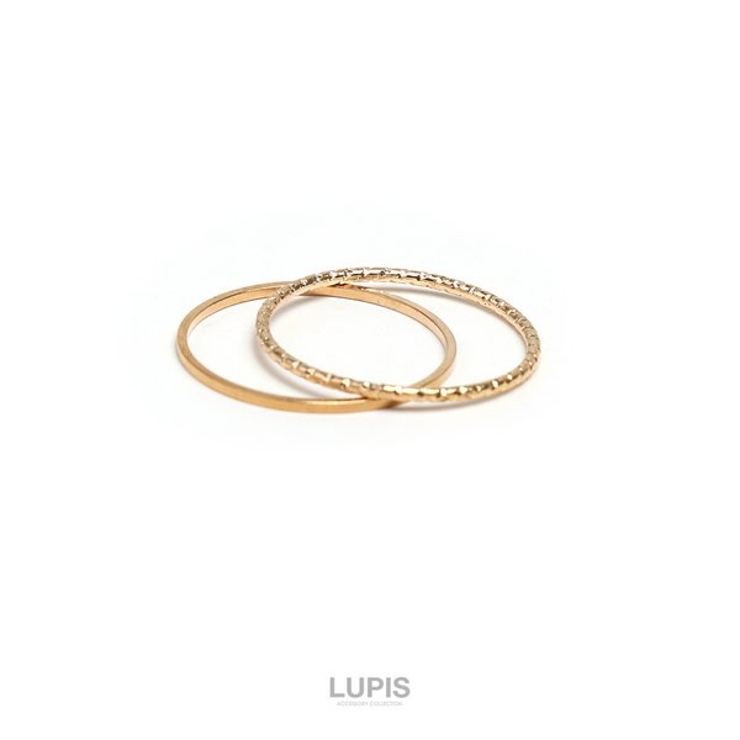 【2点セット】ツイスト×シンプルラインゴールドリングセット  | LUPIS | 詳細画像2 